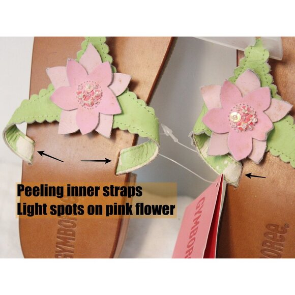 2006 Gymboree Island Fun Flip Flips Shoes sz 13 Thongs Sandals Pink Floral Beach - Picture 4 of 6